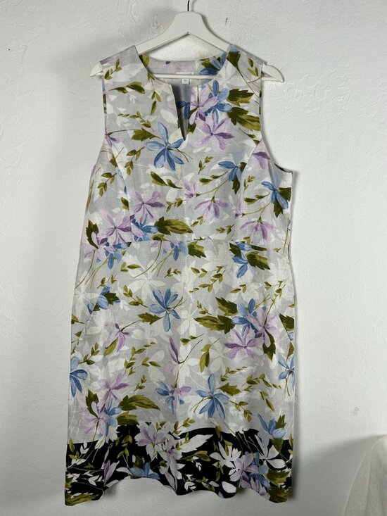 J. Jill Dresses & Skirts - J. Jill Love Linen Womens Floral Sleeveless Dress Large Purple Blue Botanical